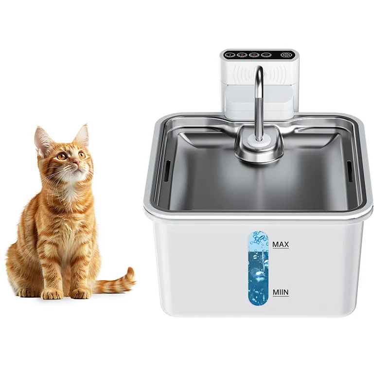 Filtered automatic cat water fountain